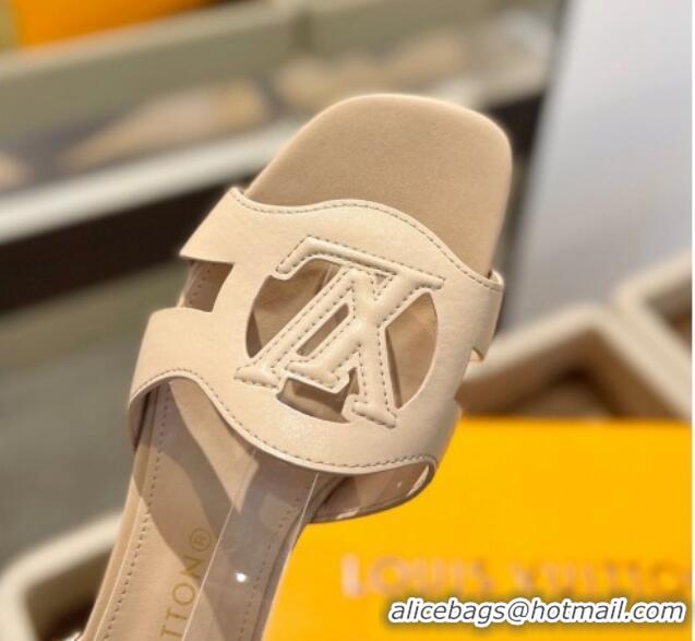 Stylish Louis Vuitton LV Isola Flat Sandals in Calf Leather Nude 1ACJMP 606125