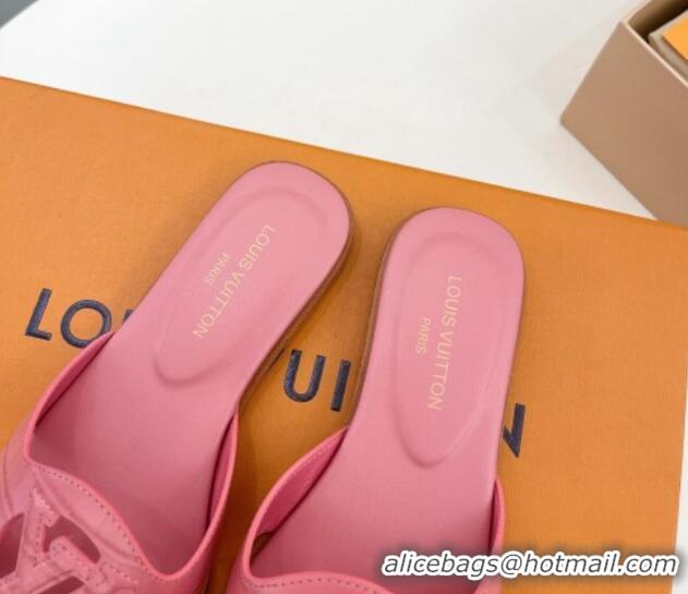 Unique Style Louis Vuitton LV Isola Flat Slides Sandal in Embossed Leather Pink 606130