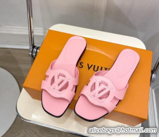 Good Product Louis Vuitton LV Isola Flat Slides Sandal in Calf Leather Light Pink 606136