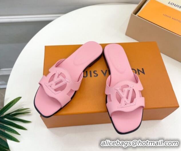 Good Product Louis Vuitton LV Isola Flat Slides Sandal in Calf Leather Light Pink 606136