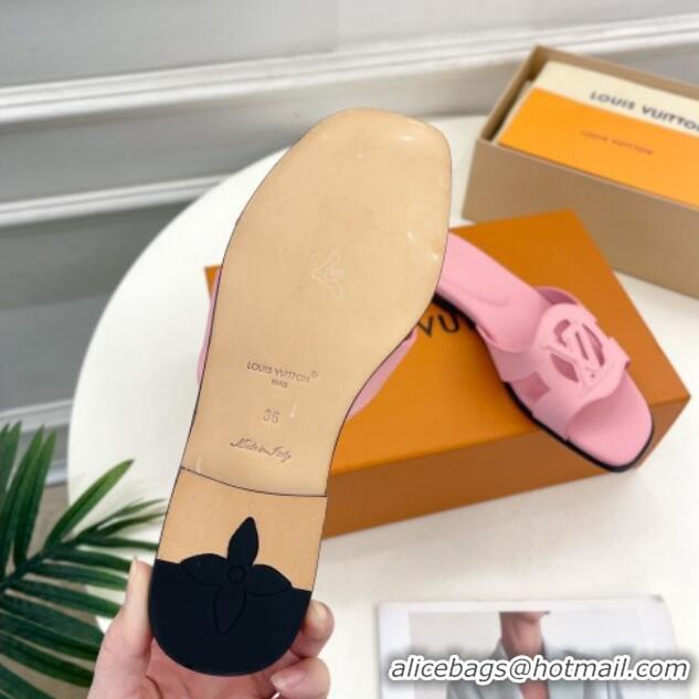 Good Product Louis Vuitton LV Isola Flat Slides Sandal in Calf Leather Light Pink 606136