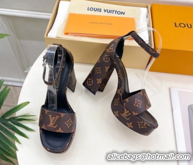 Trendy Design Louis Vuitton Fame Heel Platform Sandal 12cm in Monogram Canvas 606137