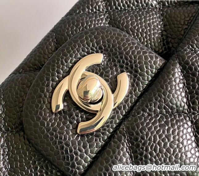 Luxury Cheap Chanel Grained Calfskin Classic Mini Flap Bag A01116 Black/Silver 2024