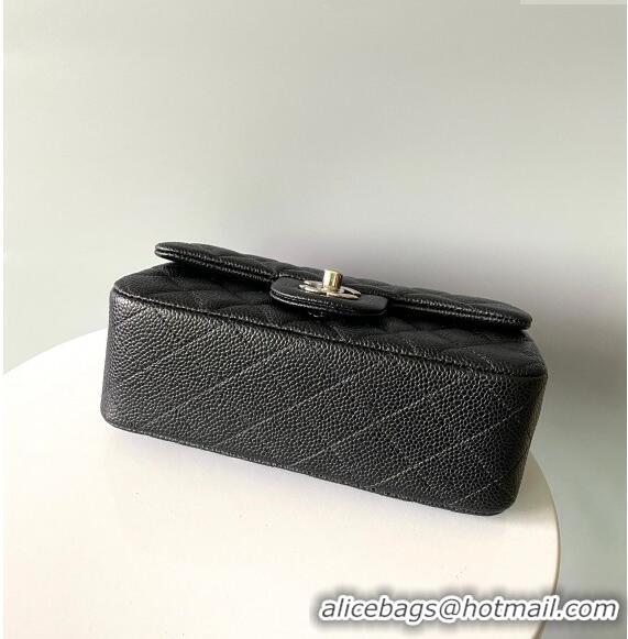 Luxury Cheap Chanel Grained Calfskin Classic Mini Flap Bag A01116 Black/Silver 2024