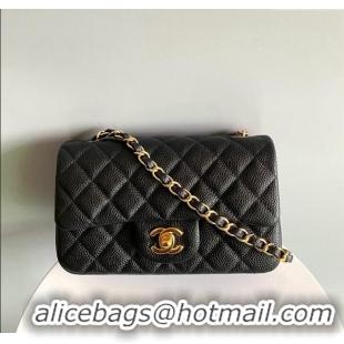 Trendy Design Chanel Grained Calfskin Classic Mini Flap Bag A01116 Black/Gold 2024