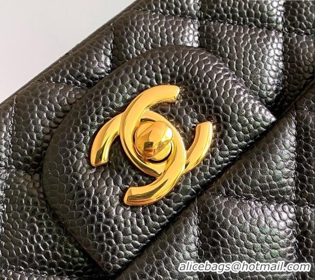 Trendy Design Chanel Grained Calfskin Classic Mini Flap Bag A01116 Black/Gold 2024