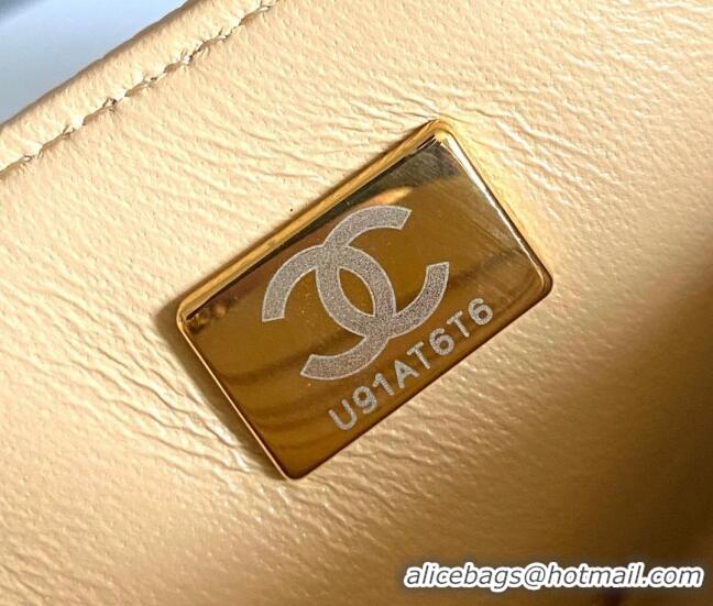 Well Crafted Chanel Grained Calfskin Classic Mini Flap Bag A01116 Yellow/Gold 2024