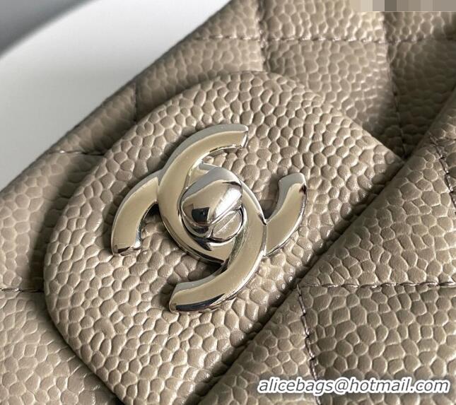 Cheap Wholesale Chanel Grained Calfskin Classic Mini Flap Bag A01116 Grey/Silver 2024