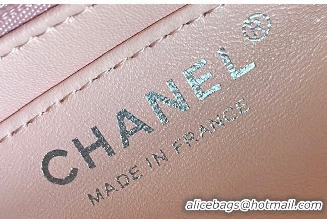 Market Sells Chanel Grained Calfskin Classic Mini Flap Bag A01116 Nude/Silver 2024