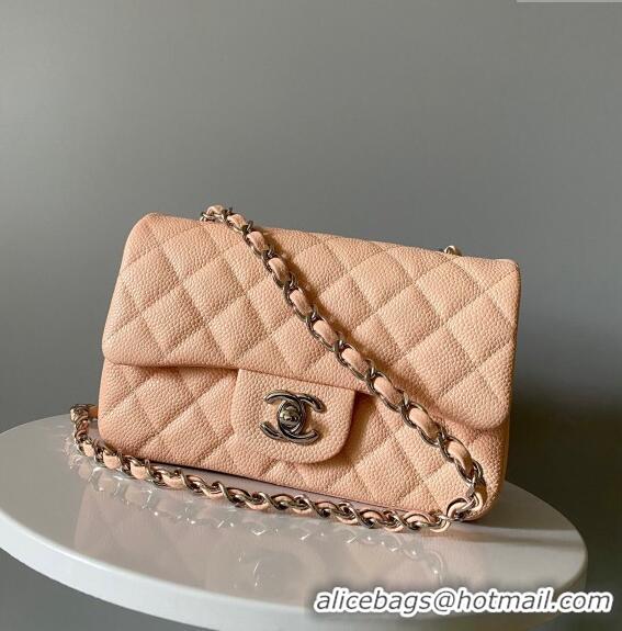 Market Sells Chanel Grained Calfskin Classic Mini Flap Bag A01116 Nude/Silver 2024