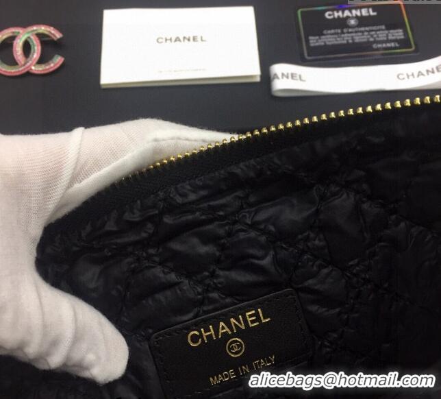 Elegant Inexpensive Chanel Quilted Lambskin Pouch 9823 Black 2024