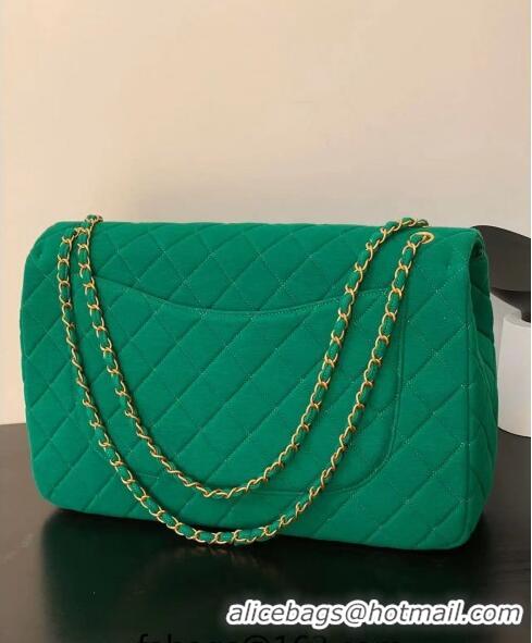 Market Sells Chanel XXL Airline Travel Flap Bag in Knit Fabric A4661 Green 2024