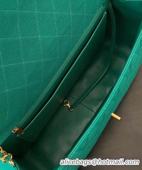 Market Sells Chanel XXL Airline Travel Flap Bag in Knit Fabric A4661 Green 2024