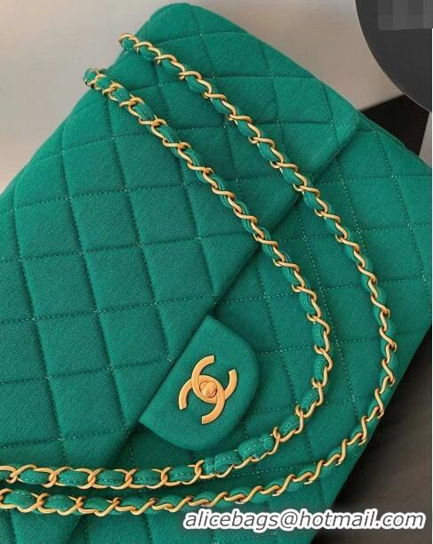 Market Sells Chanel XXL Airline Travel Flap Bag in Knit Fabric A4661 Green 2024