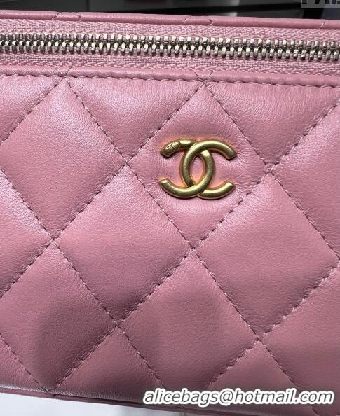 Buy Classic Chanel Lambskin Clutch with Chain and Gold-Tone Ball AP2303 Light Pink 2024