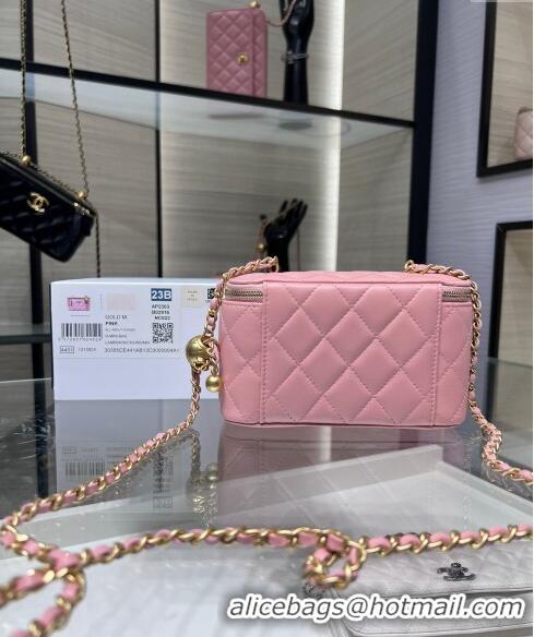 Buy Classic Chanel Lambskin Clutch with Chain and Gold-Tone Ball AP2303 Light Pink 2024