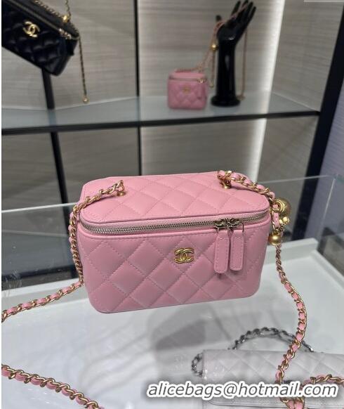 Buy Classic Chanel Lambskin Clutch with Chain and Gold-Tone Ball AP2303 Light Pink 2024