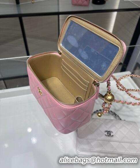 Buy Classic Chanel Lambskin Clutch with Chain and Gold-Tone Ball AP2303 Light Pink 2024