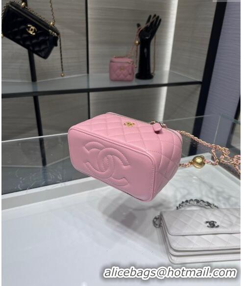 Buy Classic Chanel Lambskin Clutch with Chain and Gold-Tone Ball AP2303 Light Pink 2024