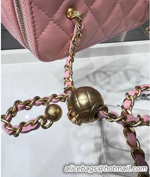 Buy Classic Chanel Lambskin Clutch with Chain and Gold-Tone Ball AP2303 Light Pink 2024