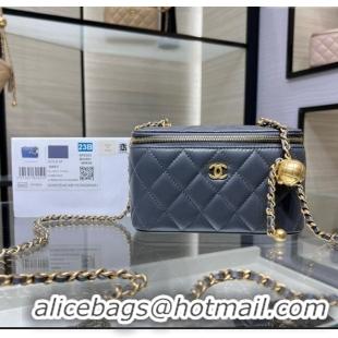 Most Popular Chanel Lambskin Clutch with Chain and Gold-Tone Ball AP2303 Dark Grey 2024