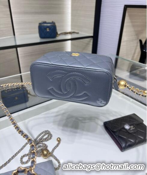 Most Popular Chanel Lambskin Clutch with Chain and Gold-Tone Ball AP2303 Dark Grey 2024