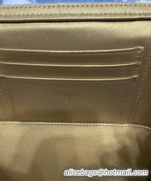 Most Popular Chanel Lambskin Clutch with Chain and Gold-Tone Ball AP2303 Dark Grey 2024