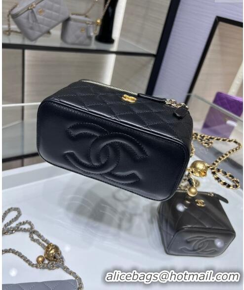 Wholesale Best Chanel Lambskin Clutch with Chain and Gold-Tone Ball AP2303 Black 2024