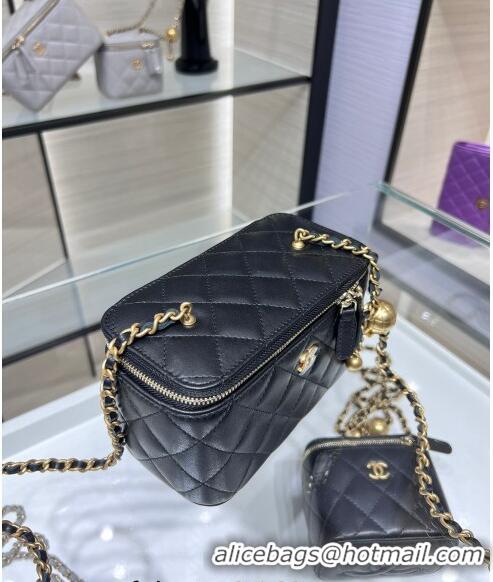 Wholesale Best Chanel Lambskin Clutch with Chain and Gold-Tone Ball AP2303 Black 2024