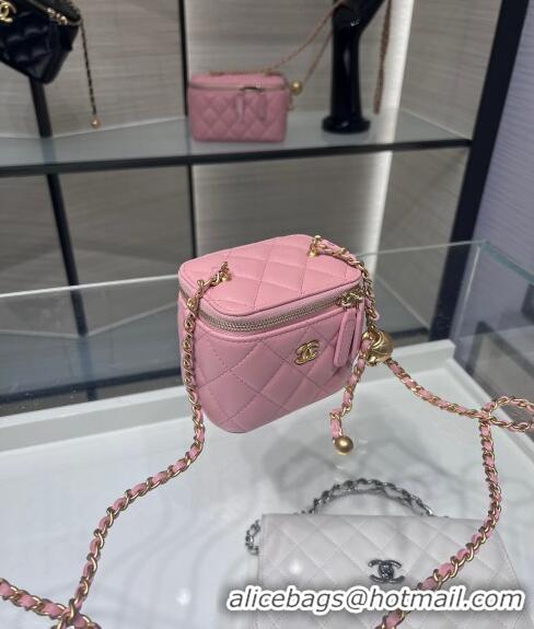 Luxury Classic Chanel Lambskin Clutch with Chain and Gold-Tone Ball AP1447 Light Pink 2024