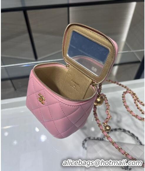 Luxury Classic Chanel Lambskin Clutch with Chain and Gold-Tone Ball AP1447 Light Pink 2024