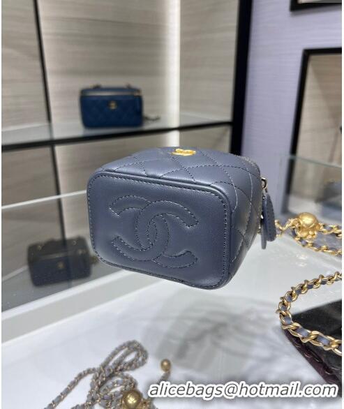 Luxury Classic Chanel Lambskin Clutch with Chain and Gold-Tone Ball AP1447 Dark Grey 2024