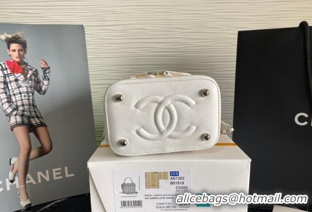 Grade Design Chanel Wicker and Calfskin Vanity Case AS1352 White 2024