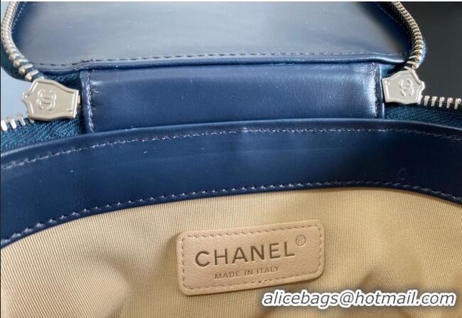 Promotional Chanel Wicker and Calfskin Vanity Case AS1352 Blue 2024