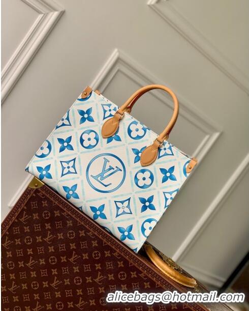 Best Price Louis Vuitton OnTheGo MM in Monogram Tiles Canvas M11262 Blue 2024