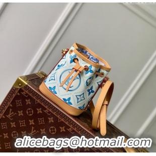 Famous Brand Louis Vuitton Nano Noe in Monogram Canvas M83620 Lagoon Blue 2024