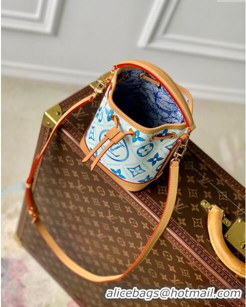 Famous Brand Louis Vuitton Nano Noe in Monogram Canvas M83620 Lagoon Blue 2024