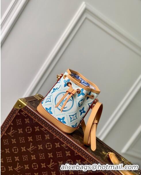 Famous Brand Louis Vuitton Nano Noe in Monogram Canvas M83620 Lagoon Blue 2024