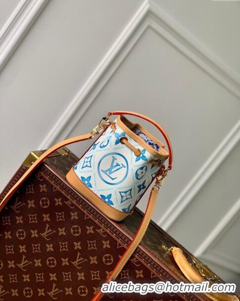 Famous Brand Louis Vuitton Nano Noe in Monogram Canvas M83620 Lagoon Blue 2024