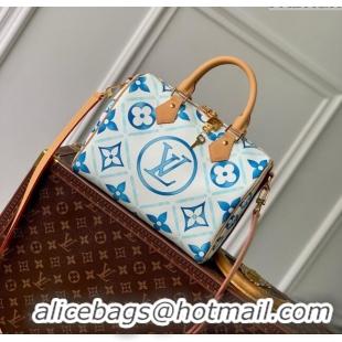 Famous Brand Louis Vuitton Speedy Bandoulière 25 in Monogram Tiles Canvas M11264 Lagoon Blue 2024