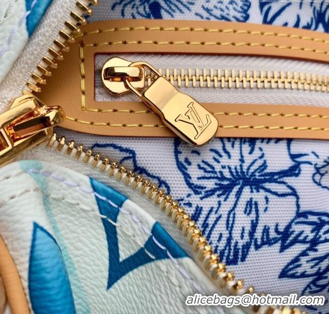 Famous Brand Louis Vuitton Speedy Bandoulière 25 in Monogram Tiles Canvas M11264 Lagoon Blue 2024