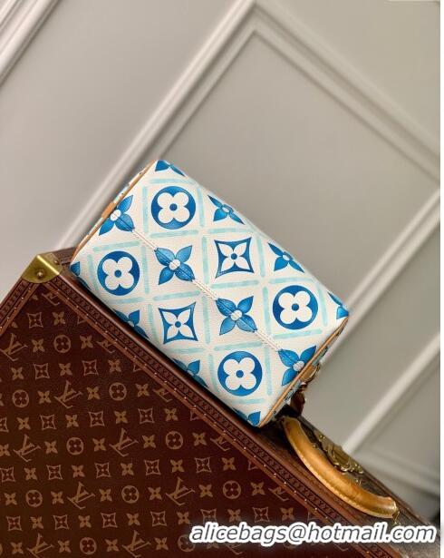 Famous Brand Louis Vuitton Speedy Bandoulière 25 in Monogram Tiles Canvas M11264 Lagoon Blue 2024