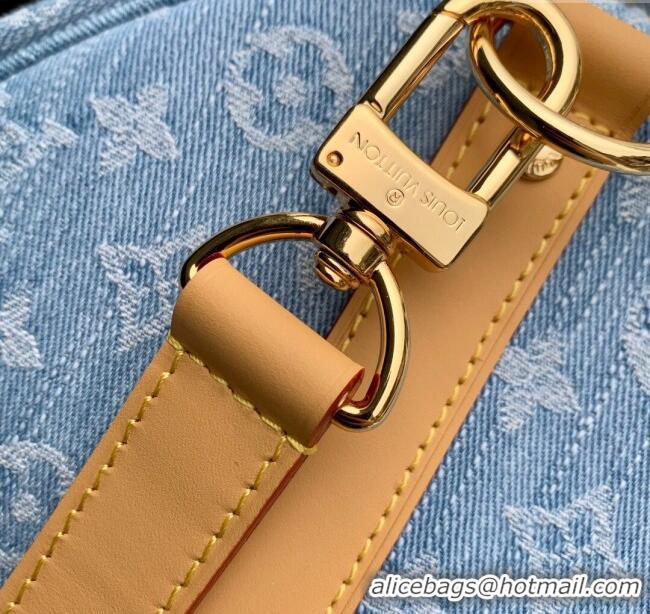 Promotional Louis Vuitton Keepall Bandoulière 45 Bag in Monogram Denim 100% GOTS-certified M25334 Blue 2024