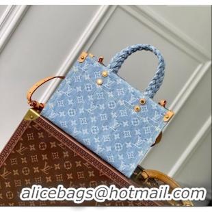 Pretty Style Louis Vuitton Let Go PM Tote Bag in Monogram Denim 100% GOTS-certified Cotton M24897 Blue 2024