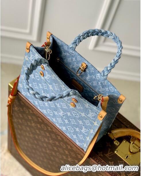 Pretty Style Louis Vuitton Let Go PM Tote Bag in Monogram Denim 100% GOTS-certified Cotton M24897 Blue 2024