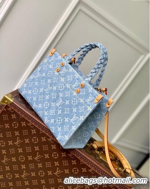 Pretty Style Louis Vuitton Let Go PM Tote Bag in Monogram Denim 100% GOTS-certified Cotton M24897 Blue 2024