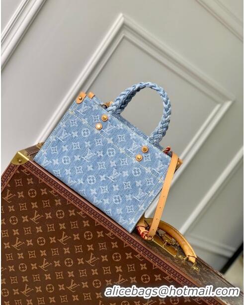 Pretty Style Louis Vuitton Let Go PM Tote Bag in Monogram Denim 100% GOTS-certified Cotton M24897 Blue 2024