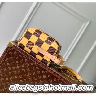 Famous Brand Louis Vuitton Locker Dopp Kit Bag in Damier Heritage Canvas N40567 Brown/Yellow 2024