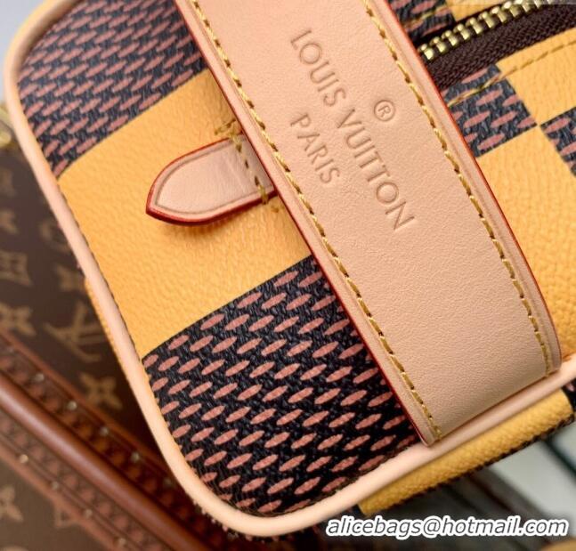 Famous Brand Louis Vuitton Locker Dopp Kit Bag in Damier Heritage Canvas N40567 Brown/Yellow 2024