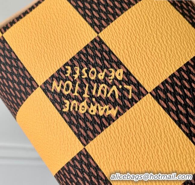 Famous Brand Louis Vuitton Locker Dopp Kit Bag in Damier Heritage Canvas N40567 Brown/Yellow 2024